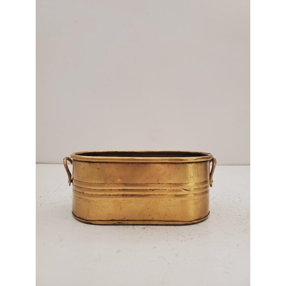 Other - Vintage Brass Planter,- With Handles -Brass Rectangle Planter Vintage oval brass